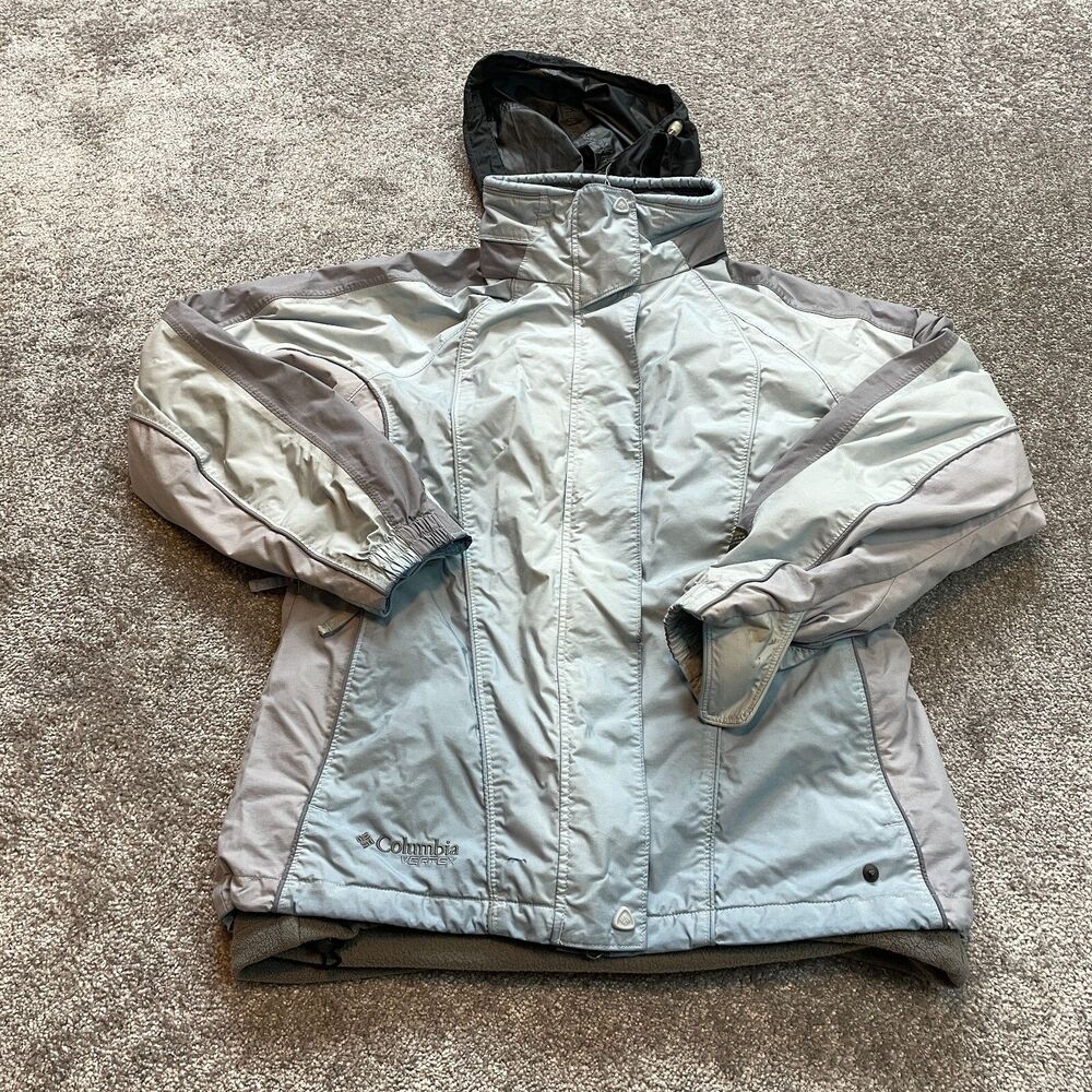 Columbia Vertex Snow Jacket womens Large Light Blue Interchange Core Omni Shield
